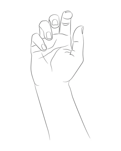 Ruku Ruce Prázdný Obrys Izolovaný Bílém Pozadí Ručně Kreslený Náčrtek — Stockový vektor