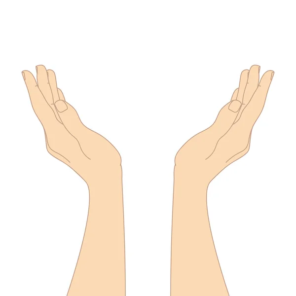 Handgezeichnete Manschettenhände Isoliert Auf Weißem Hintergrund Erhobene Hände Vektorillustration — Stockvektor