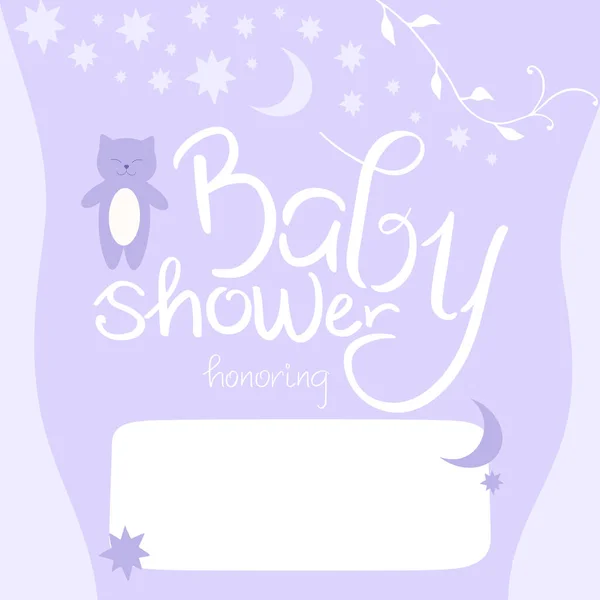 Inbjudningskort För Baby Shower Ära Mamma Att Vara Söt Katt — Stock vektor
