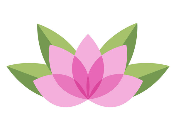 Цветок лотоса простой плоский значок изолирован на белом фоне. Векторная иллюстрация