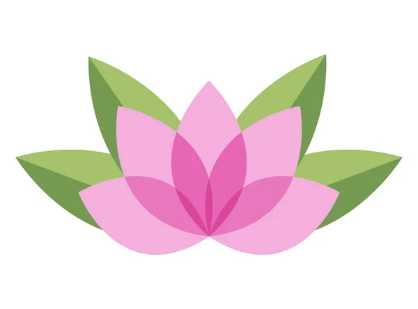 Lotus Blomma Enkel Platt Ikon Isolerad Vit Bakgrund Vektorillustration Royaltyfria illustrationer
