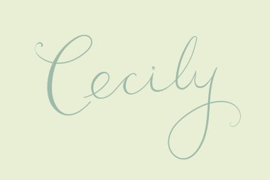 Cecily adında bir kadın. El yazısıyla kaligrafi yazan bir kız ismi. Vektör illüstrasyonu