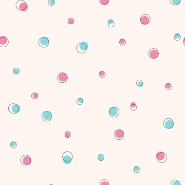 Saf mavi ve pembe daireler. Vektör illüstrasyonu