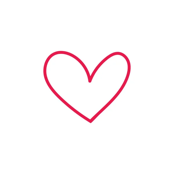 Basit bir karalama kalbi. El çizimi kalp şekli. Vektör illüstrasyonu