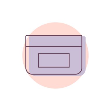 Kozmetik tüp ikonu taslağı. Güzellik ve cilt bakımı için yüz ya da vücut kremi olan soyut bir tüp. Vektör illüstrasyonu