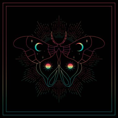 Parlak kelebekli gökkuşağı renkli arka plan. Vektör illüstrasyonu