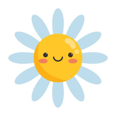 Gülen sevimli çizgi film karakteri. Çocukça. Vektör illüstrasyonu