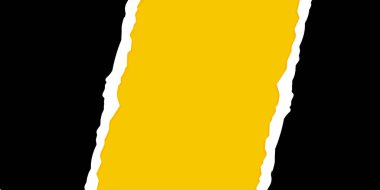 Kağıt pankartı kes ve yırt. Siyah ve sarı şablon. Vektör illüstrasyonu