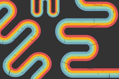 Eskimiş arka planda eski model gökkuşağı. Grunge dokusu. Vektör illüstrasyonu