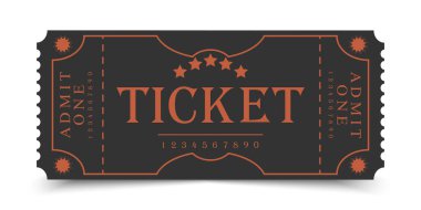 Bilet şablonu eski tasarım. Ön manzara. Vektör illüstrasyonu