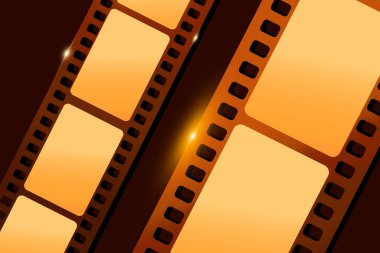 Parlak film arka planı. Sinema filmi konsepti. Vektör illüstrasyonu