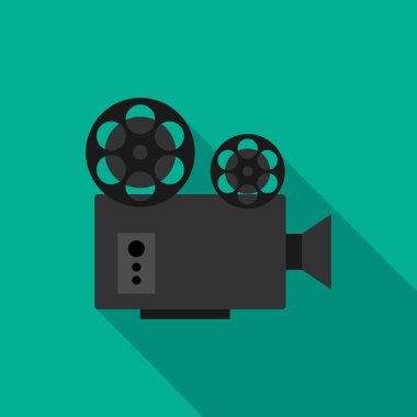 Retro movie projector icon. Movie concept. Vector illustration clipart