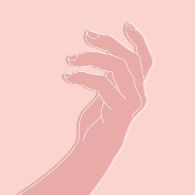 İnsan el çizgisi. Zarif insan el hareketi. Vektör illüstrasyonu