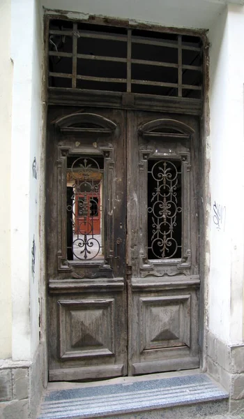 Old Wooden Door Window — Stock Photo, Image