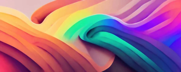 Painting banner. Graphic art. Digital illustration. Colorful background with rainbow smearing paint strokes flow composition pattern.
