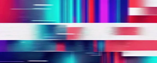 Glitch design. Abstract banner. Digital landing. Colorful blurred gradient red green blue purple white lines distortion graphic illustration background.