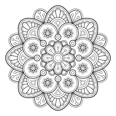 Mandala dijital sanatı el desenleri çizer. Duvardaki sanat eserleri. Boyama kitabı Dantelli desen dövme. Bir duvar kağıdı boyası gömleği ve döşeme kalıbı çıkartması için tasarlandı Etnik süslemede dekoratif