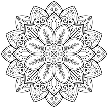 Mandala dijital sanatı el desenleri çizer. Duvardaki sanat eserleri. Boyama kitabı Dantelli desen dövme. Bir duvar kağıdı boyası gömleği ve döşeme kalıbı çıkartması için tasarlandı Etnik süslemede dekoratif