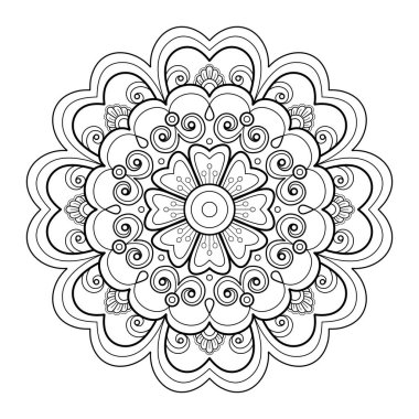 Mandala dijital sanatı el desenleri çizer. Duvardaki sanat eserleri. Boyama kitabı Dantelli desen dövme. Bir duvar kağıdı boyası gömleği ve döşeme kalıbı çıkartması için tasarlandı Etnik süslemede dekoratif