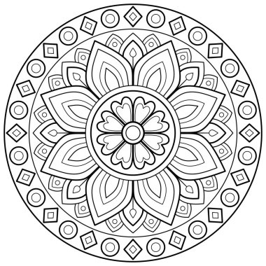 Mandala dijital sanatı el desenleri çizer. Duvardaki sanat eserleri. Boyama kitabı Dantelli desen dövme. Bir duvar kağıdı boyası gömleği ve döşeme kalıbı çıkartması için tasarlandı Etnik süslemede dekoratif