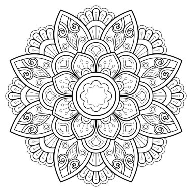 Mandala dijital sanatı el desenleri çizer. Duvardaki sanat eserleri. Boyama kitabı Dantelli desen dövme. Bir duvar kağıdı boyası gömleği ve döşeme kalıbı çıkartması için tasarlandı Etnik süslemede dekoratif