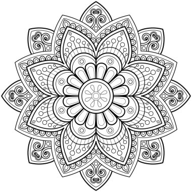 Mandala dijital sanatı el desenleri çizer. Duvardaki sanat eserleri. Boyama kitabı Dantelli desen dövme. Bir duvar kağıdı boyası gömleği ve döşeme kalıbı çıkartması için tasarlandı Etnik süslemede dekoratif