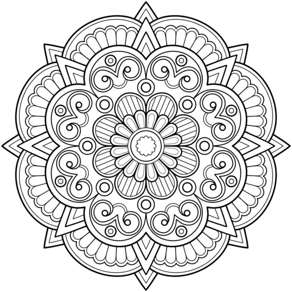 Mandala Digital Konst Ritar Handmönster Konst Väggen Målarbok Spetsmönster Tatueringen — Stock vektor