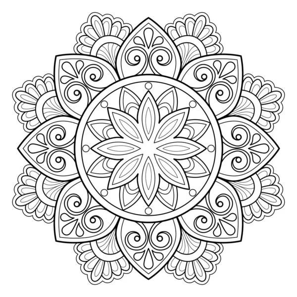 Sztuka Cyfrowa Mandala Rysuje Wzory Dłoni Sztuka Ścianie Kolorowanka Koronkowy — Wektor stockowy