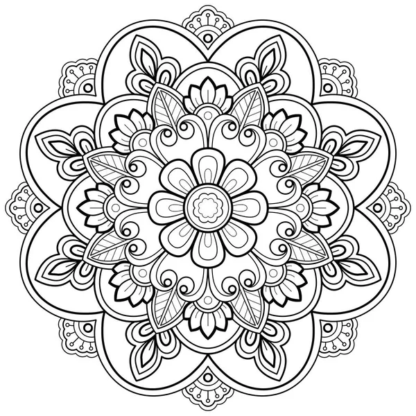 Patrón Mandala Abstracto Vectorial Arte Pared Libro Para Colorear Patrón — Vector de stock