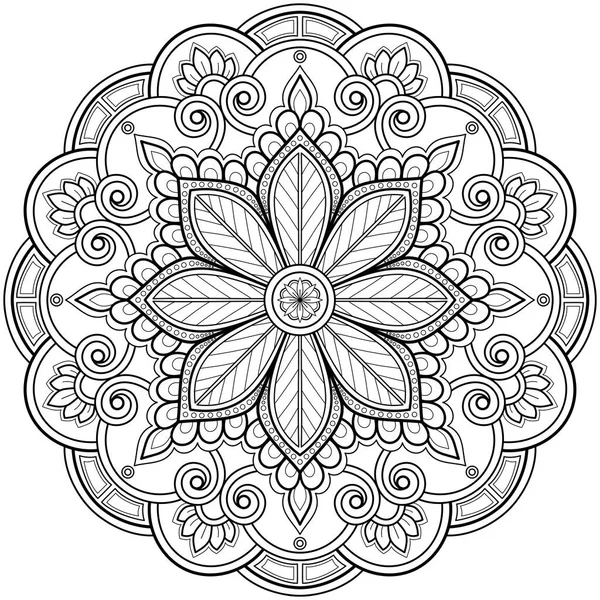 Patrón Mandala Abstracto Vectorial Arte Pared Libro Para Colorear Patrón — Archivo Imágenes Vectoriales