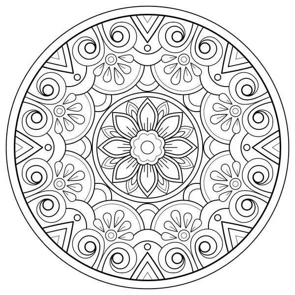 Patrón Mandala Abstracto Vectorial Arte Pared Libro Para Colorear Patrón — Archivo Imágenes Vectoriales