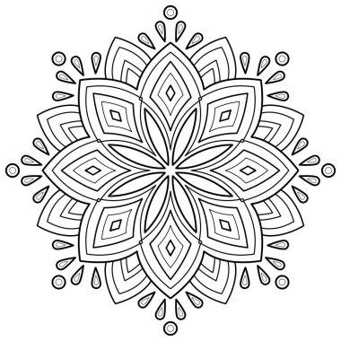 Mandala dijital sanat modeli. Duvardaki sanat eserleri. Boyama kitabı Dantelli desen dövme. Duvar kağıdı boya gömleği ve döşeme kalıbı çıkartması tasarımı, etnik çember dekoratif süslemesi için tasarım