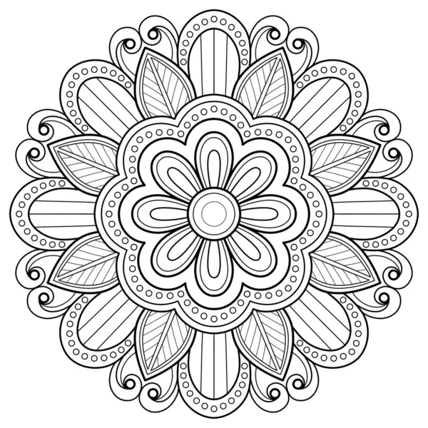 Cyfrowy Wzór Sztuki Mandala Sztuka Ścianie Kolorowanka Koronkowy Wzór Tatuaż — Wektor stockowy