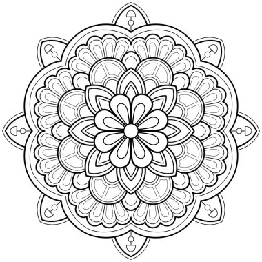 Mandala sanatı, duvara Art 'ın el izlerini çizer. Boyama kitabı Dantelli desen dövme. Bir duvar kağıdı boyası gömleği ve döşeme kalıbı çıkartması için tasarlandı Etnik süslemede dekoratif