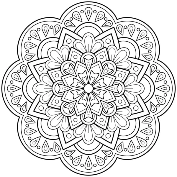 Mandala Mönster För Konst Väggen Målarbok Spetsmönster Tatueringstryck Design För — Stock vektor