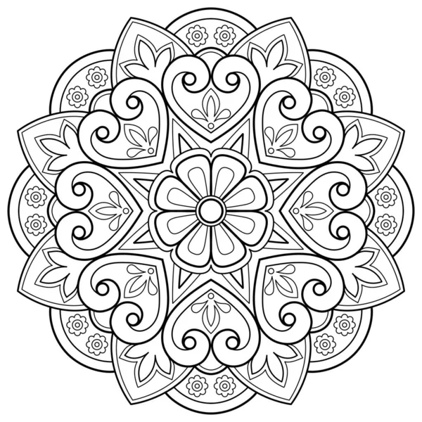 Mandala Art Draws Hand Patterns Art Wall Coloring Book Lace — Stock Vector