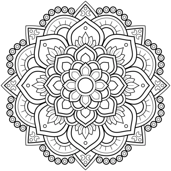 Mandala Art Draws Hand Patterns Art Wall Coloring Book Lace — Stock Vector