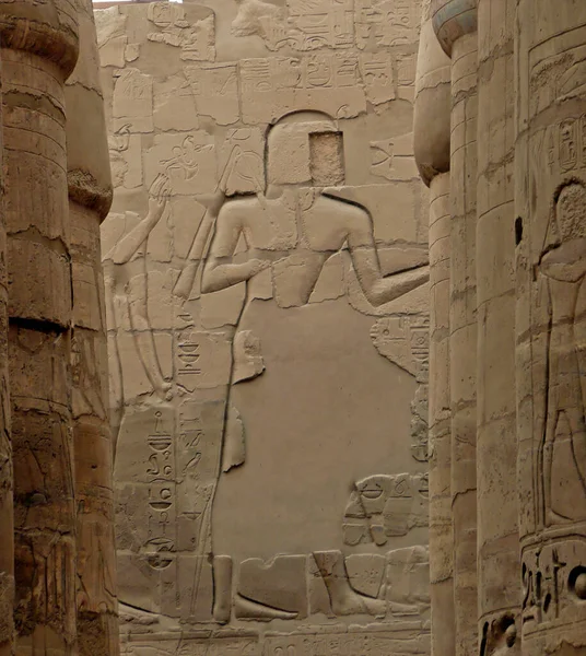 Świątynia Karnaka Tebach Poświęcona Amonowi Była Głównym Miejscem Kultu Egipcie — Zdjęcie stockowe
