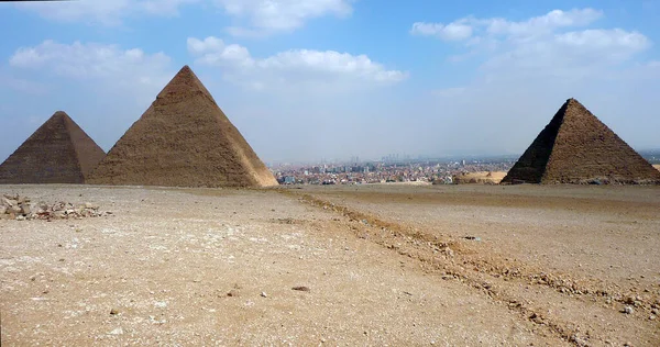 Піраміди Єгипту Усіх Залишків Заповітних Єгиптянами Античності Найважливіші Найсимволічніші Визнані — стокове фото