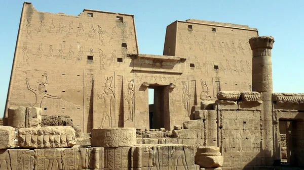 Templo Edfu Templo Egipcio Antiguo Situado Orilla Oeste Del Nilo — Foto de Stock