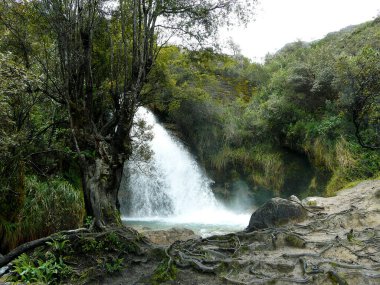 Honcopampa 'da Şelale Cordillera Blanca' da Huaraz yakınlarında - Peru