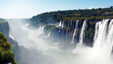 Iguazu waterfall seen from Argentina - clipart