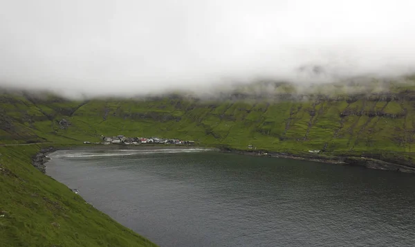 Παράκτια Πόλη Στο Νησί Streymoy Νήσοι Φερόε Δανία — Φωτογραφία Αρχείου