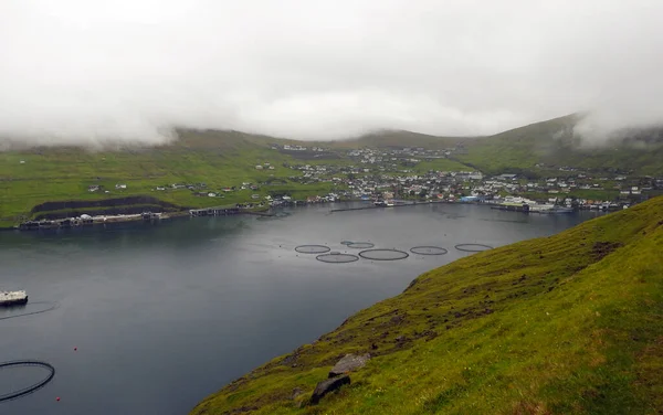 Danimarka Nın Faroe Adaları Streymoy Adası Ndaki Sahil Kasabası — Stok fotoğraf