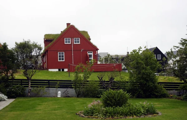 Типовий Будинок Острові Клаксв Bordoy Фарерські Острови Данія — стокове фото