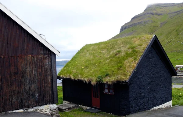 Maisons Typiques Elduvik Sur Île Eysturoy Îles Féroé Danemark — Photo