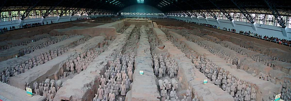Terracotta Warriors Panoramic Xian China — 스톡 사진