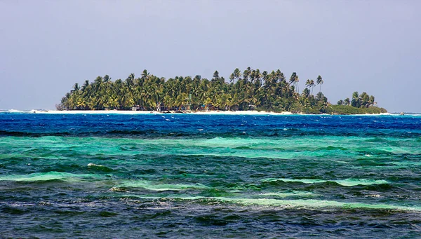 Sucre Adası Johnny Cay Yedi Renk Denizi San Andres Adası — Stok fotoğraf