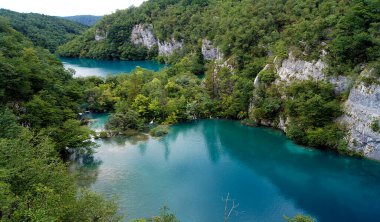 Hırvatistan 'daki Plitvice Ulusal Parkı manzaraları