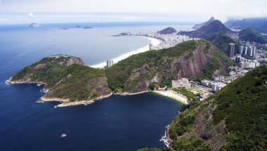 Rio de Janeiro şehrinin havadan panoramik manzarası - Brezilya 'nın yukarıdan manzarası - Güney Amerika
